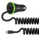 Belkin Boost Up Car Charger + USB Port 17W 3.4A Coiled Lightning Cable 1.8M- Black	
